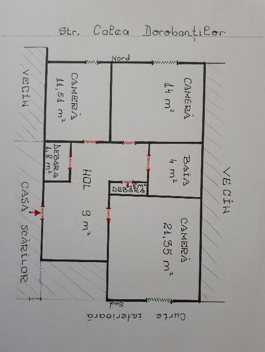 Dorobantilor aproape de centru, spatiu 3 birouri, parter , la strada