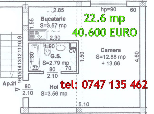 Apartament 1 camera in zona DACIA, DIRECT PROPRIETAR