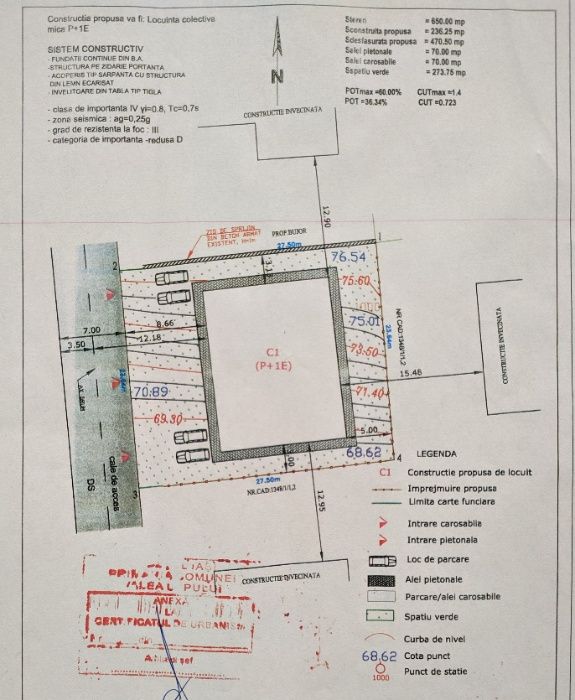 Vând teren cu autorizație de construcție ș. Păcurari, Valea Lupului