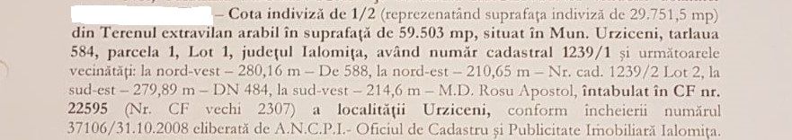 Teren extravilan arabil 30.000 mp in Urziceni la DN484 Oferta!
