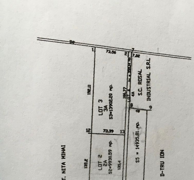 INTRAVILAN oxigenului A2 -13902mp industrial dubla deschidere 73m